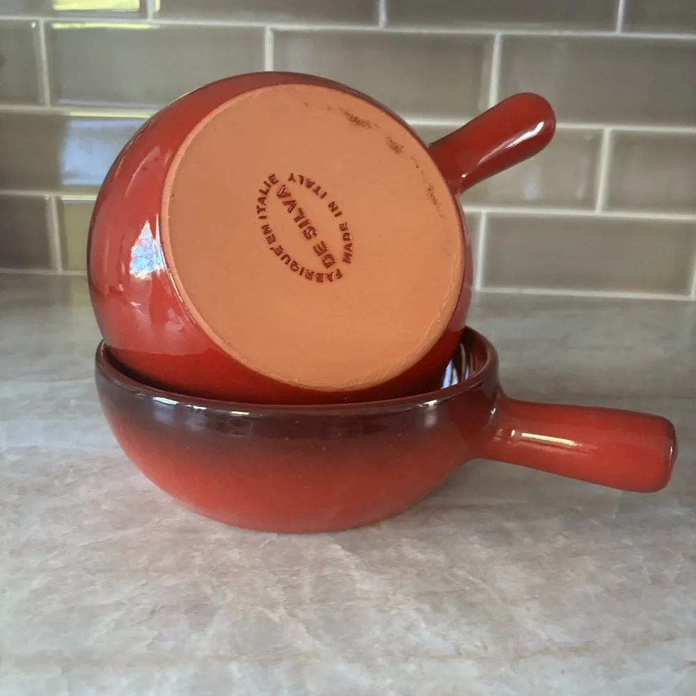 De Silva Terracotta Red Casserole Baking Serving Bowls  Made in Italy